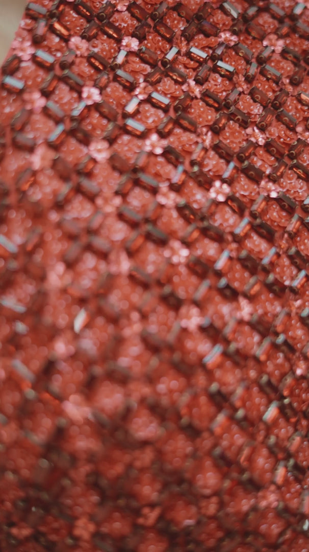 Hibiscus Red Embroidered Dress