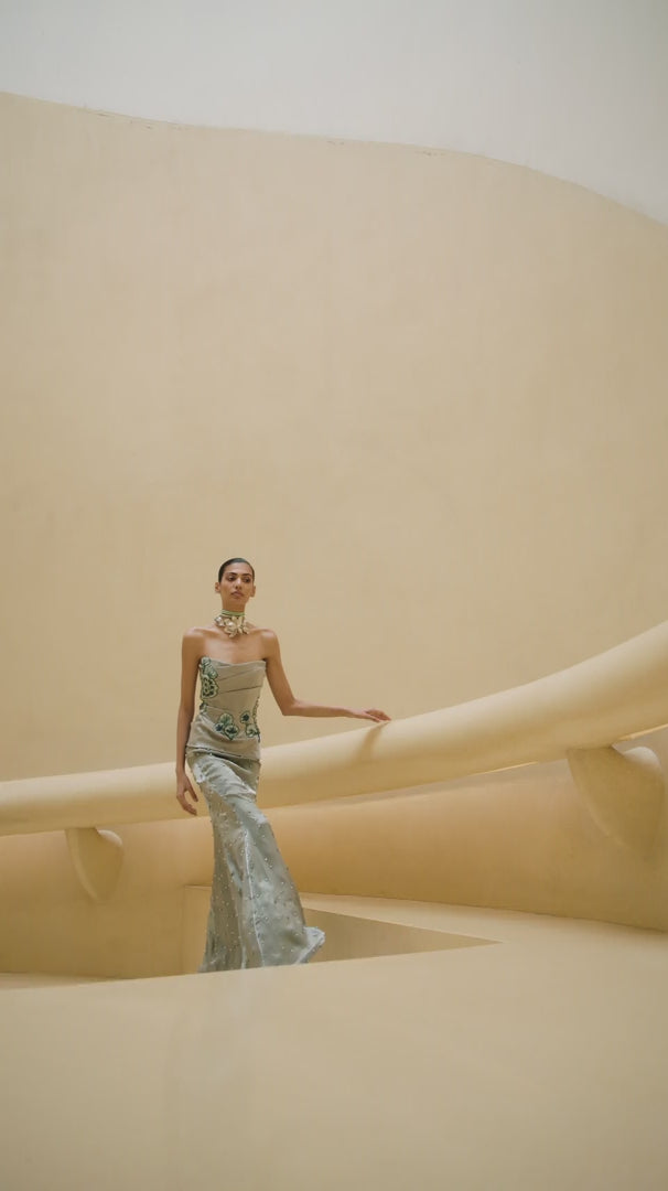 Minted Sage Corset And Minted Sage Skirt