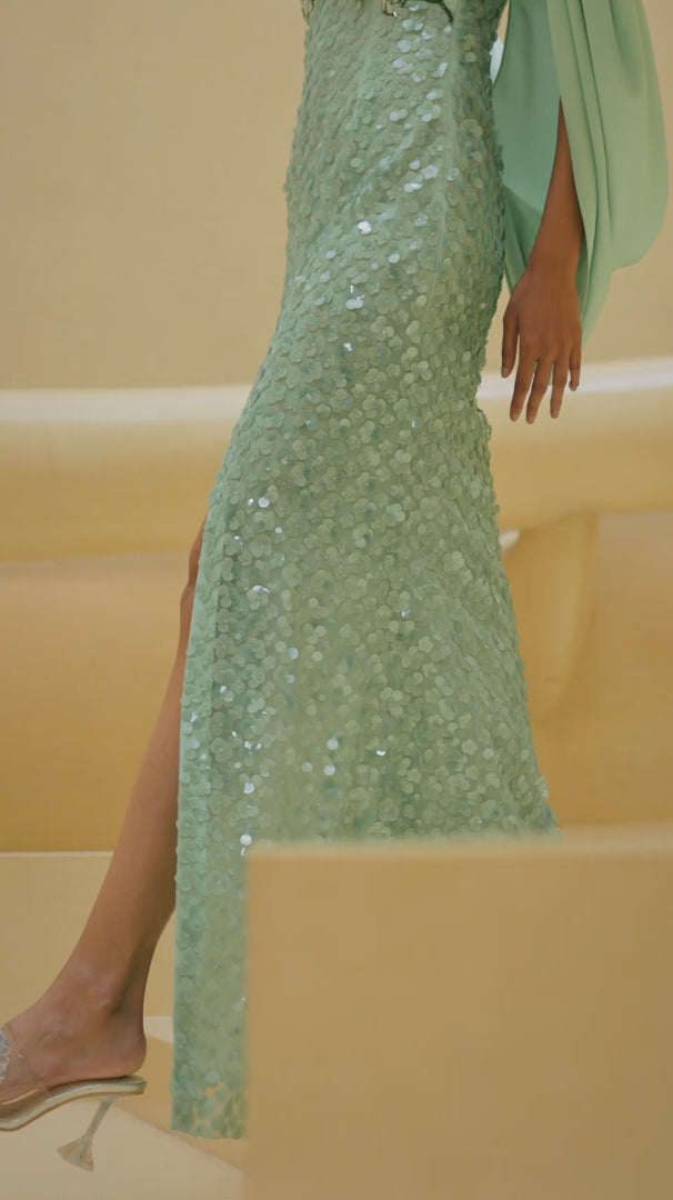 Chryalis Mint Emb Gown