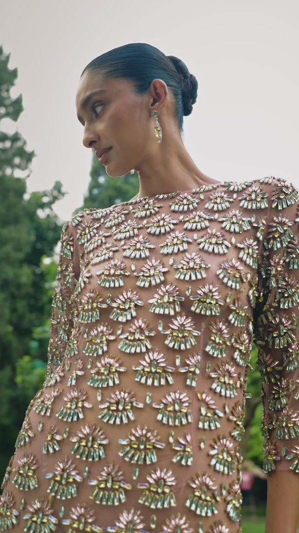 Crystal Prism Embroided Gown