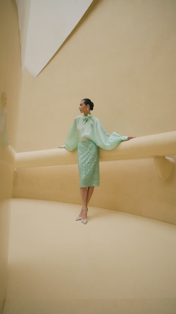 Chryalis Mint Tie-Up Top And Chryalis Mint Skirt