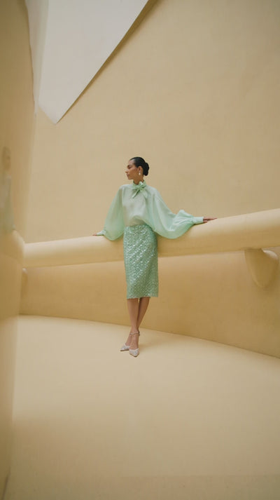 Chryalis Mint Tie-Up Top And Chryalis Mint Skirt