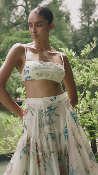 Petal Cascade Flounce Skirt And Petal Cascade Bralette Top