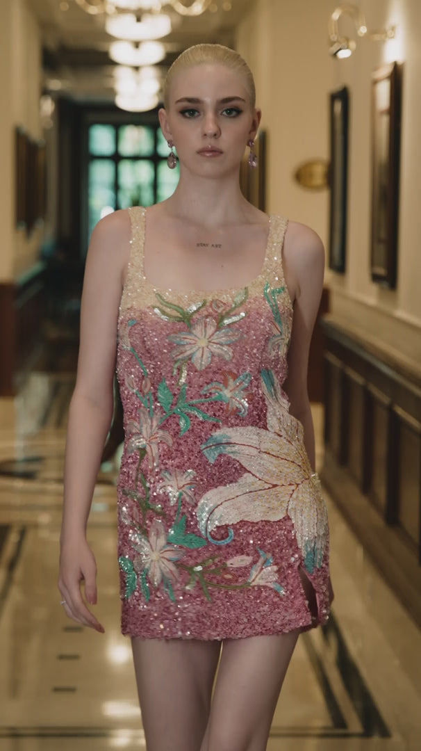 sunrise lily field mini dress