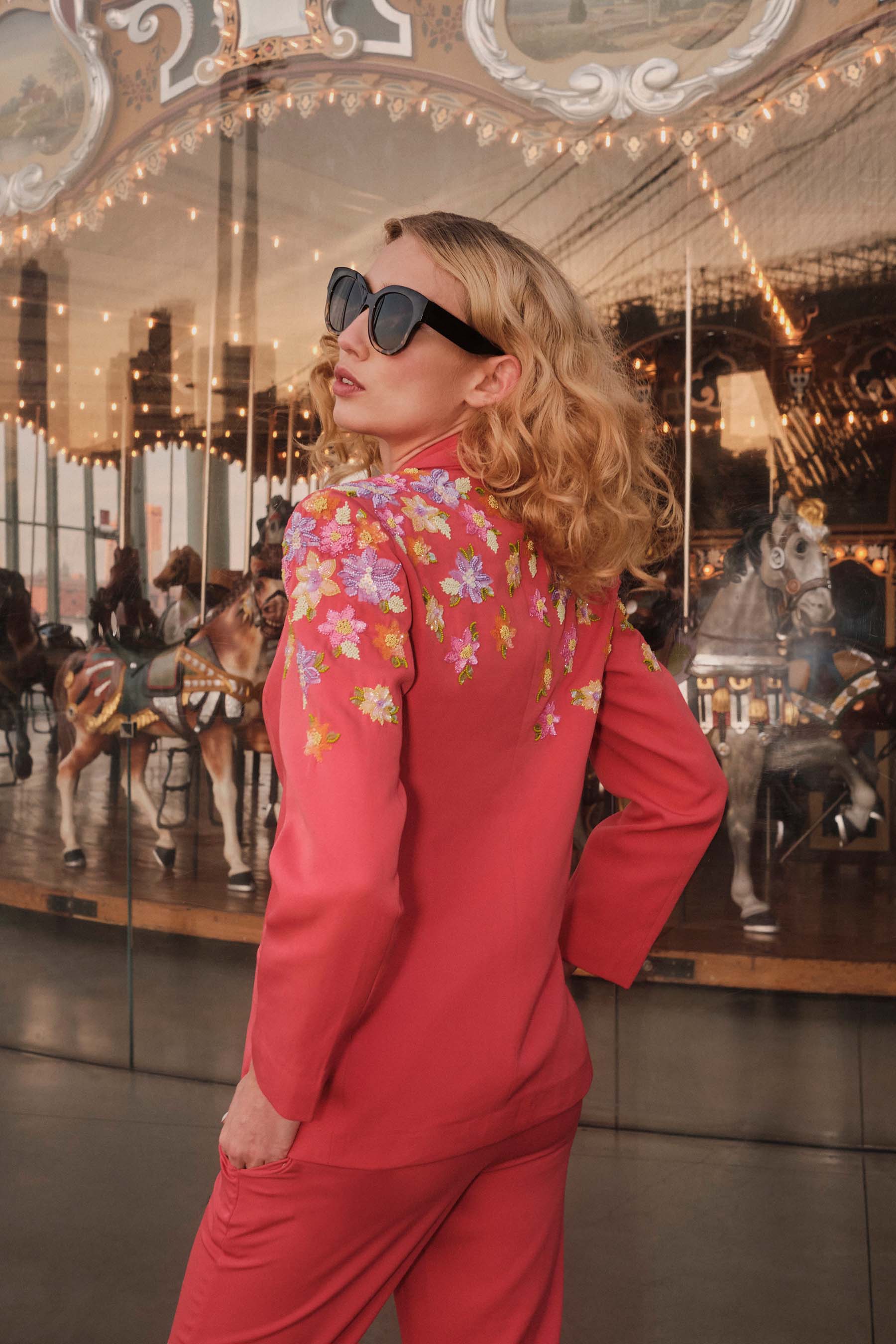 Cora Floral Embellished Blazer