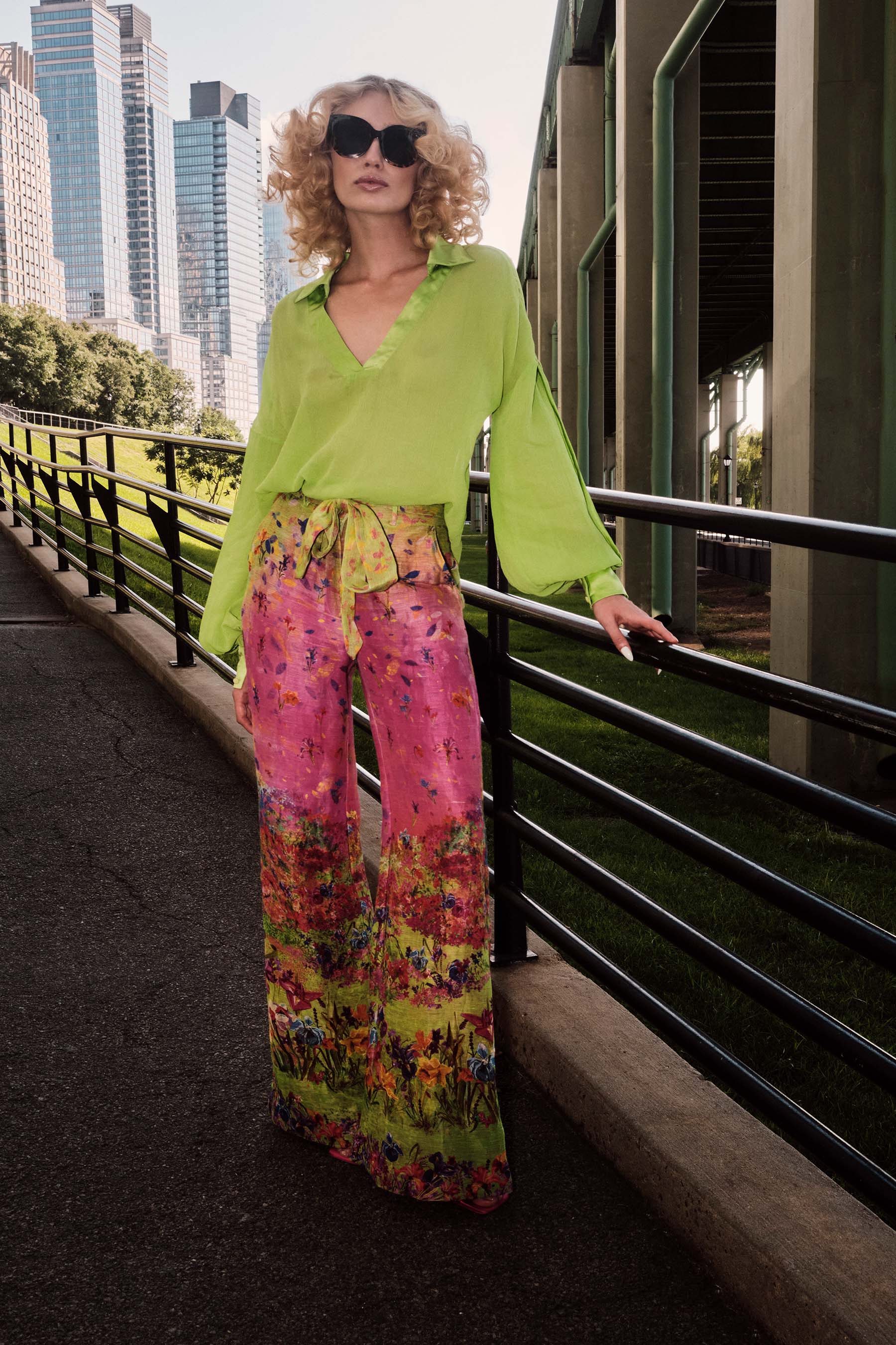 Flora Garden Printed Linen Pant